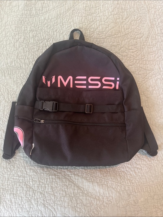 Messi Other - MESSI Black Backpack with Pink Logo - Unisex Everyday Backpack